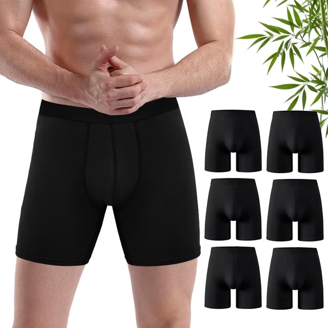 Mens Boxers, CaiDieNu Bamboo Viscose Mens Underwear Breathable Quick Dry Stretch Briefs Boxers for Men 6 Pack