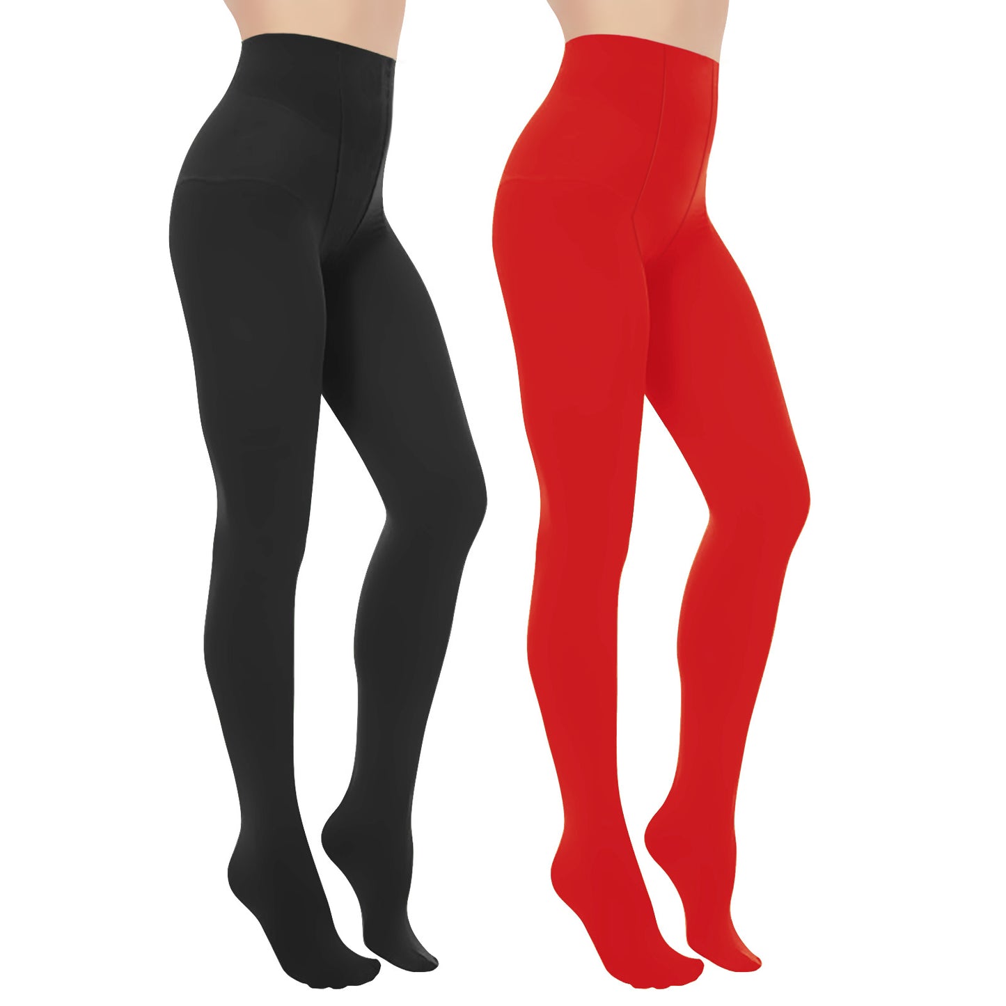 CaiDieNu Tights for Women Colorful Pantyhose 100D Swan Velvet Stockings 2-Pack