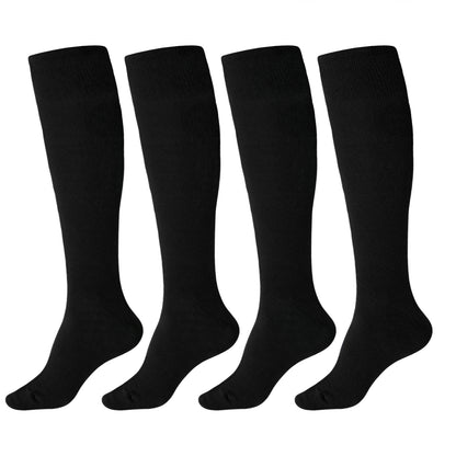 Womens Knee High Socks, CaiDieNu Casual Knee Thigh High Stockings, 4 Pairs | Black
