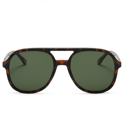 BODALA Sunglasses-Lifestyle Collection-S82224-Dark taupe frame with green lens.