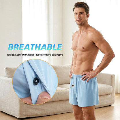Mens Silk Underwear, CaiDieNu Mens Boxers, Seamless Cooling Comfortable Silky Loose Fit Boxers for Men, 3 Pack