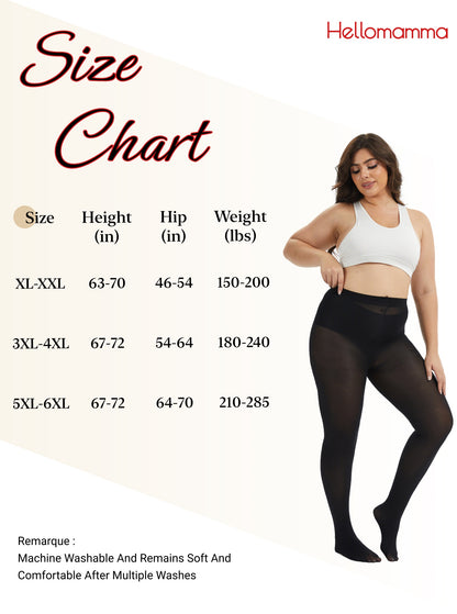 Plus Size Tights for Women, CaiDieNu Womens Tights, 80D Semi Opaque High Waist Pantyhose, Control Top Plus Size Tights, 2 Pairs