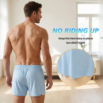 Mens Silk Underwear, CaiDieNu Mens Boxers, Seamless Cooling Comfortable Silky Loose Fit Boxers for Men, 3 Pack