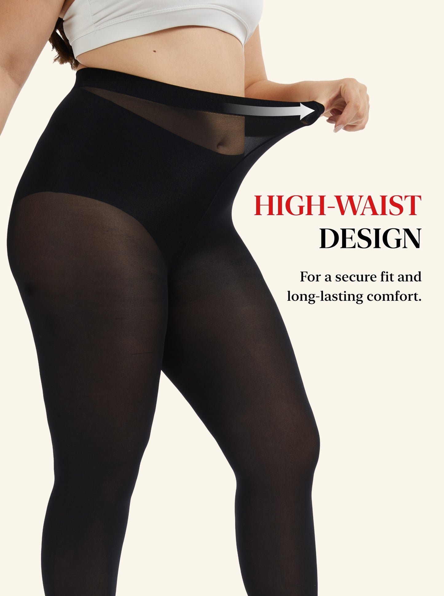 Plus Size Tights for Women, CaiDieNu Womens Tights, 80D Semi Opaque High Waist Pantyhose, Control Top Plus Size Tights, 2 Pairs