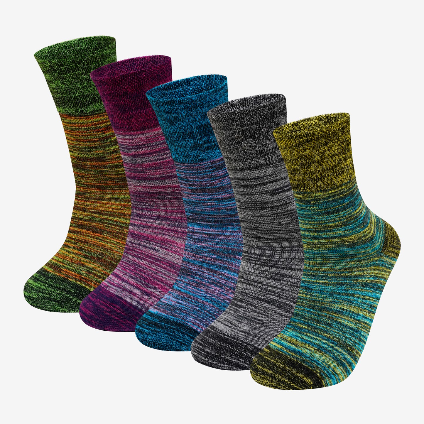 Mens Dress Socks - 5 Pairs Mens Socks, CaiDieNu Breathable Crew Socks Non Binding Cotton Socks for Work Business Leisure Home