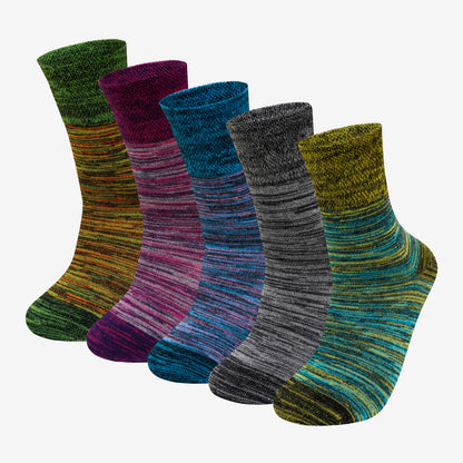 Mens Dress Socks - 5 Pairs Mens Socks, CaiDieNu Breathable Crew Socks Non Binding Cotton Socks for Work Business Leisure Home