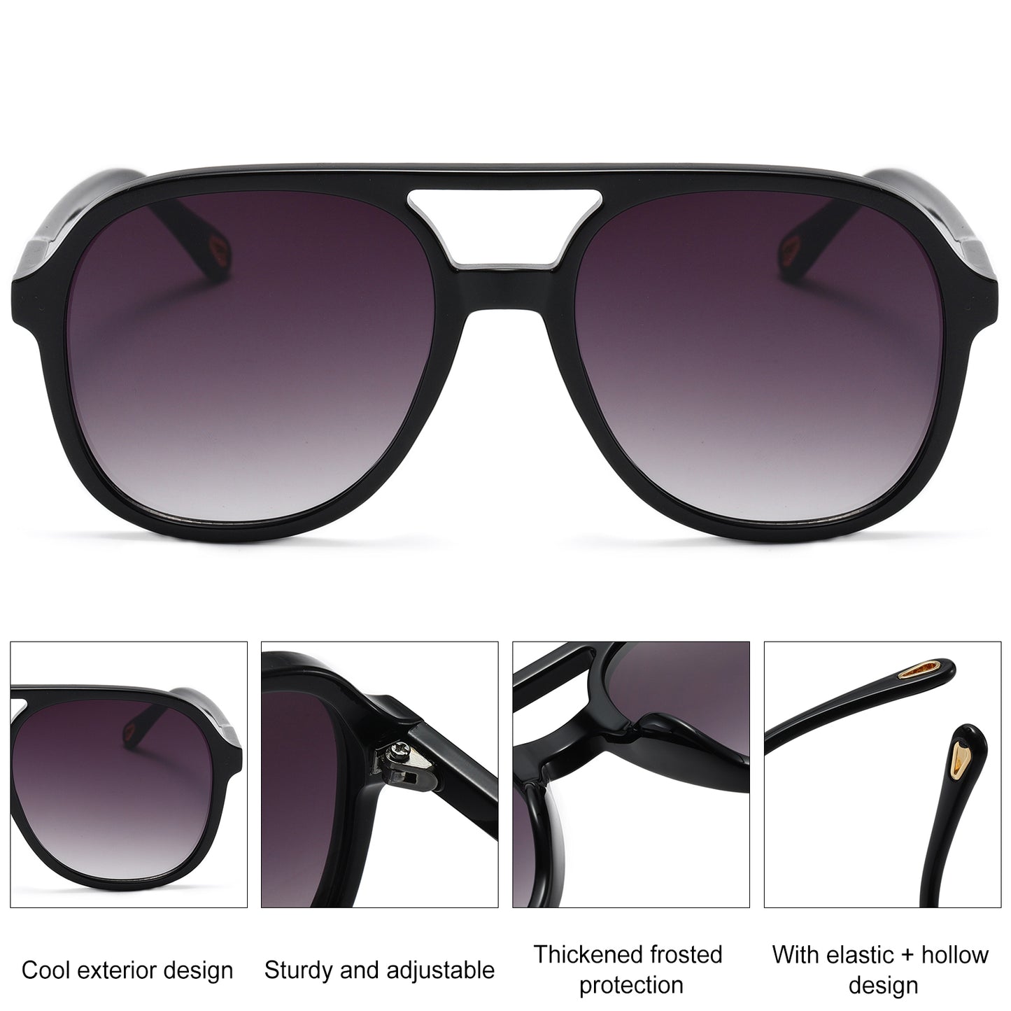 BODALA Sunglasses-Lifestyle Collection-S82224-Black frame with yellow lens