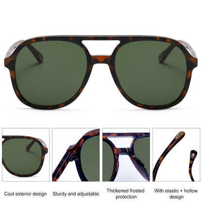 BODALA Sunglasses-Lifestyle Collection-S82224-Dark taupe frame with green lens.