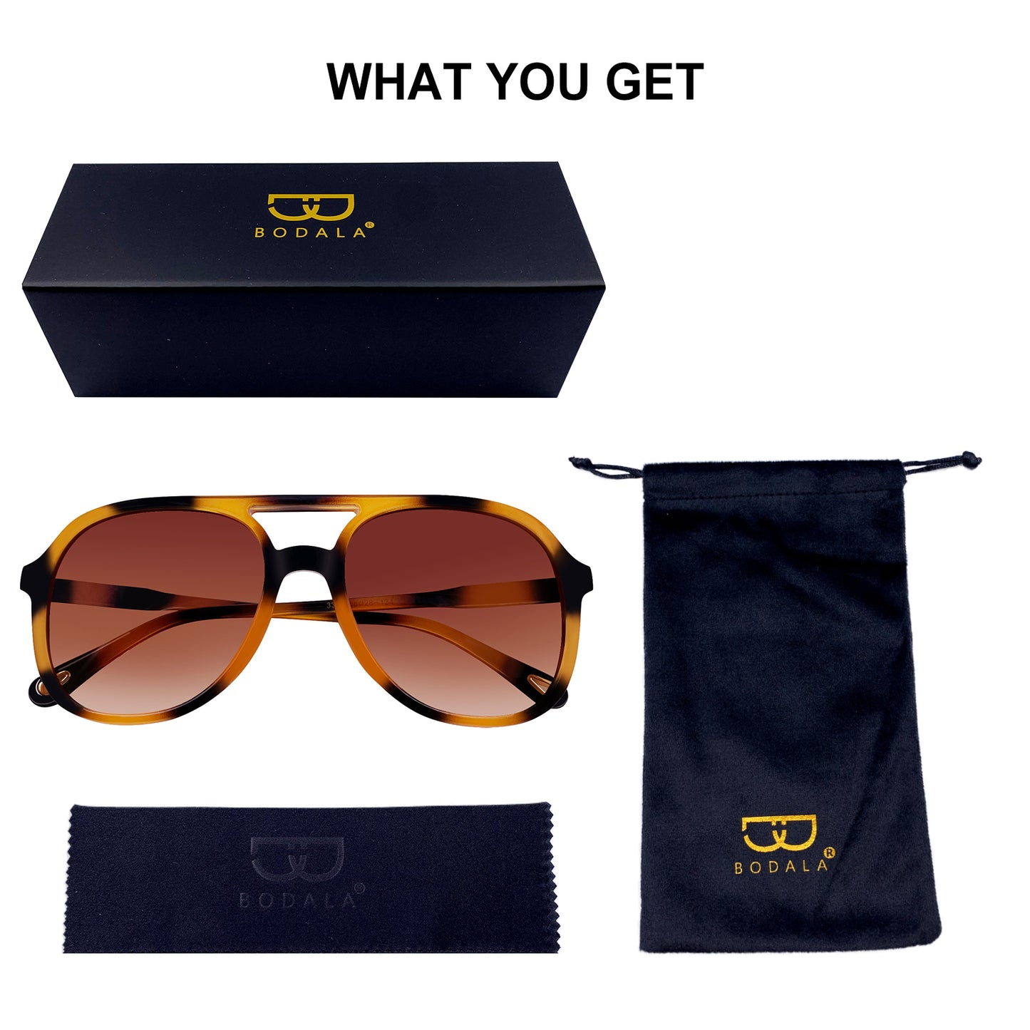 BODALA Sunglasses-Lifestyle Collection-S82224-Black frame with yellow lens