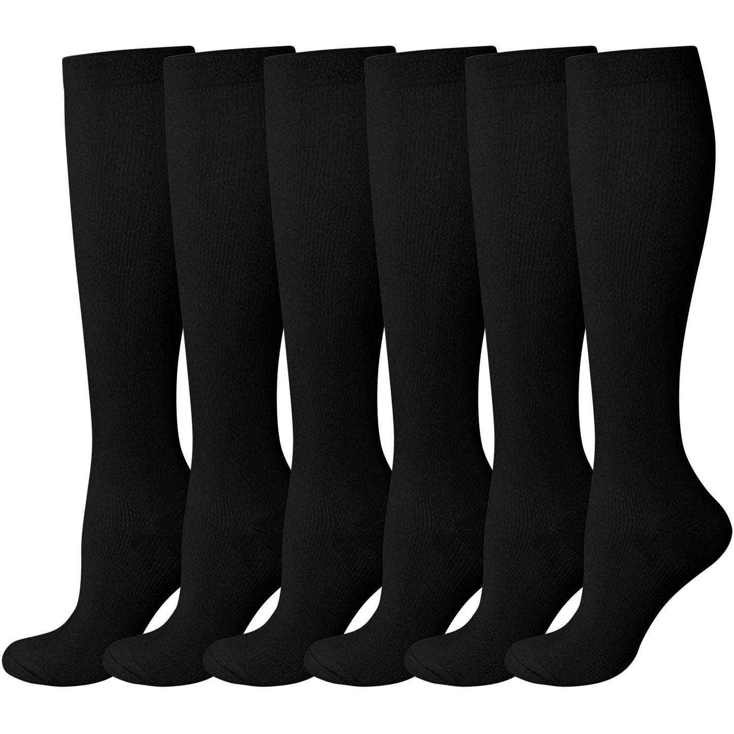 Compression Socks for Women and Men, CaiDieNu Womens Compression Socks 20-30 mmHg, 3 Pairs Knee High Compression Socks for Running, Nurse, Pregnancy and Travel