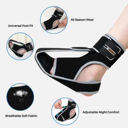Plantar Fasciitis Night Splint Sock, CaiDieNu Plantar Fasciitis Relief, Soft Plantar Foot Brace for Achilles Tendonitis Heal Pain, Foot-drop, Flat-arch Night Splint for Women and Men