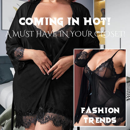 CaiDieNu Lingerie for Women Sexy Sleepwear Set V-Neck Nightgowns