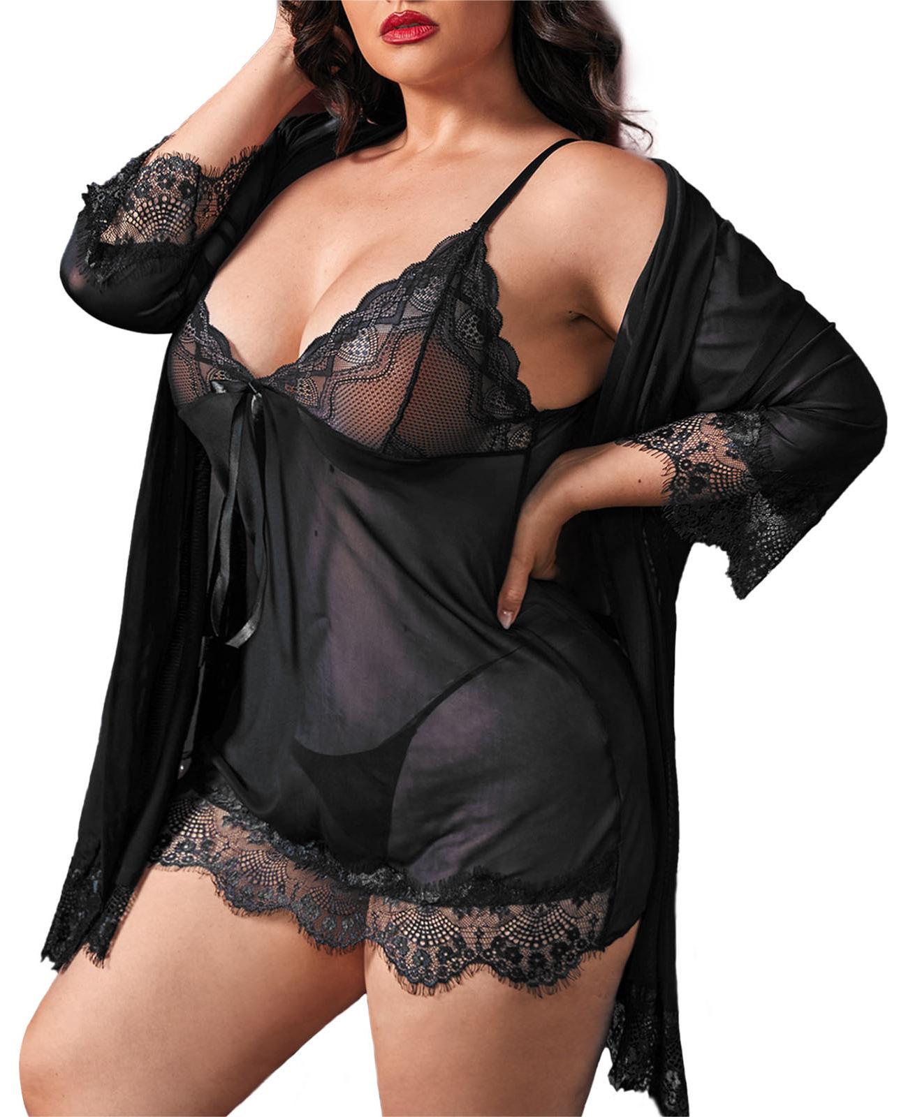 CaiDieNu Lingerie for Women Sexy Sleepwear Set V-Neck Nightgowns