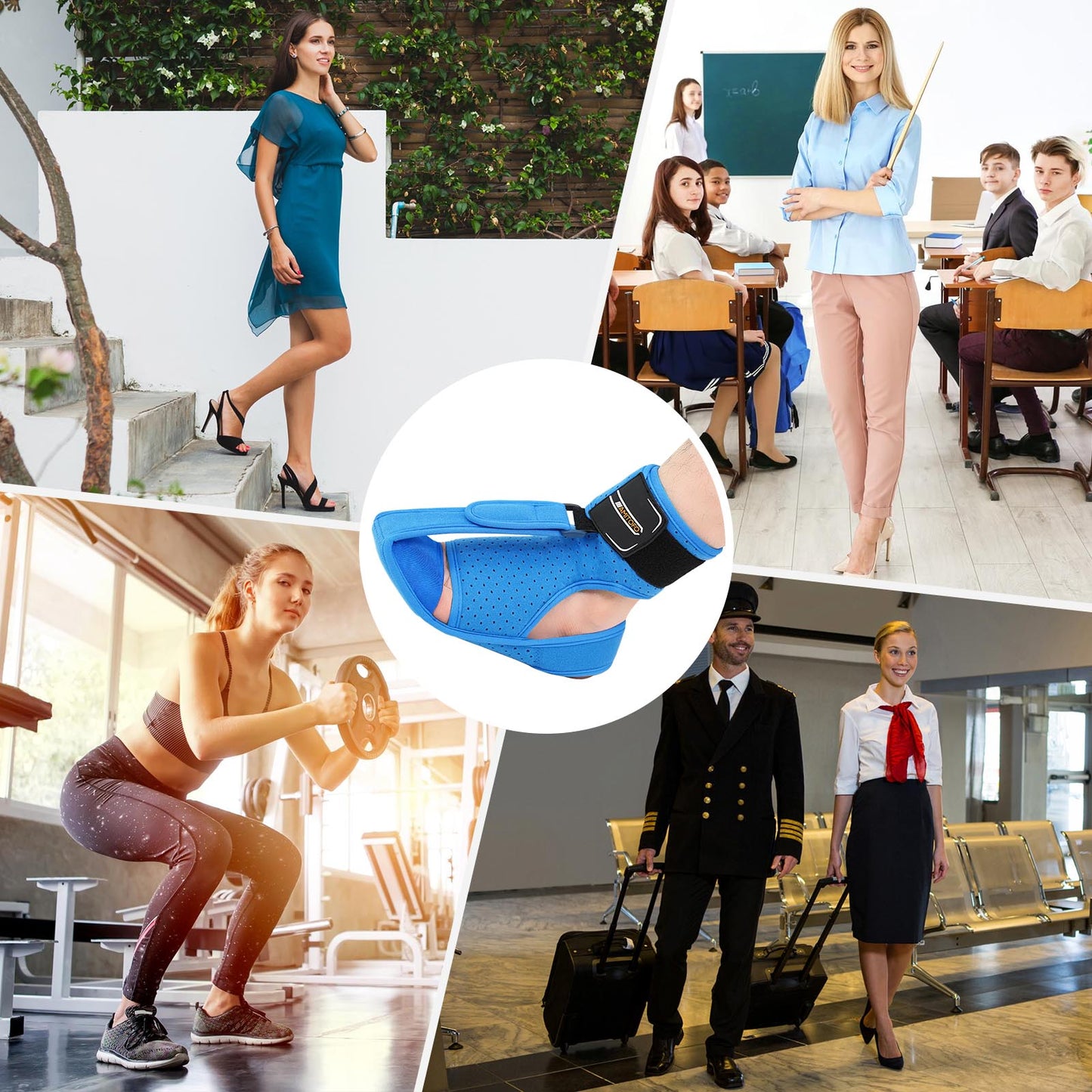 Plantar Fasciitis Night Splint Sock, CaiDieNu Plantar Fasciitis Relief, Soft Plantar Foot Brace for Achilles Tendonitis Heal Pain, Foot-drop, Flat-arch Night Splint for Women and Men